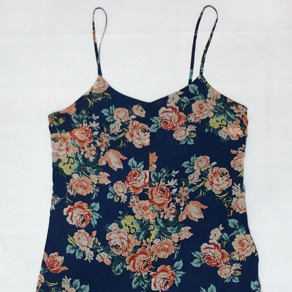 Poetry Dress M Spaghetti Straps Floral Tiered Hem